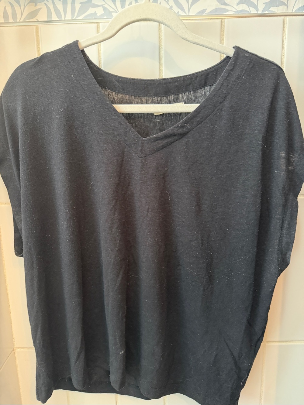 Madewell Black V-Neck Short Sleeve Tee
